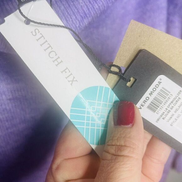Vero Moda By Stitch Fix Womens 2X Off the shoulder Lilac Sweater NWT - Picture 8 of 10